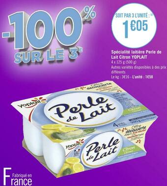 Géant Casino Yoplait spécialité laitière perle de lait citron offre