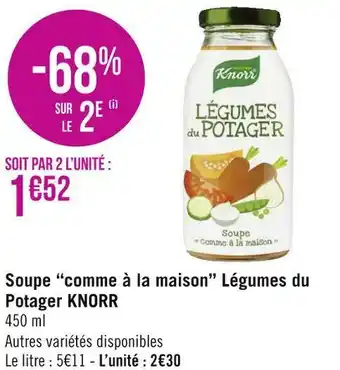 Knorr soupe comme à la maison légumes du potager