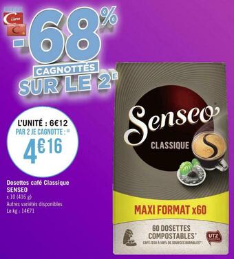 Géant Casino Senseo dosettes café classique offre