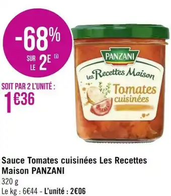 Géant Casino Panzani sauce tomates cuisinées les recettes maison offre