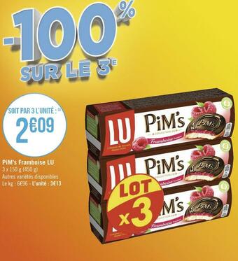 Géant Casino Lu pim’s framboise offre