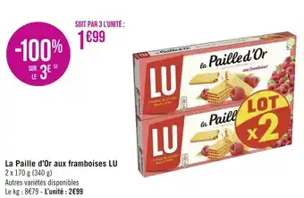 Géant Casino Lu la paille d’or aux framboises offre