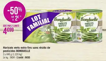 Géant Casino Bonduelle haricots verts extra fins sans résidu de pesticides offre