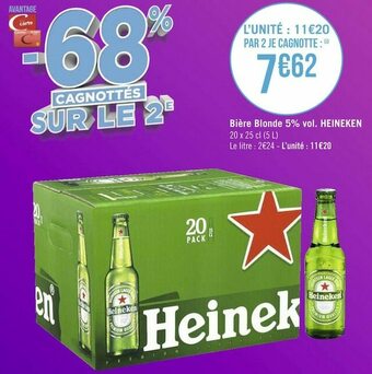 Géant Casino Heineken bière blonde 5% vol. offre