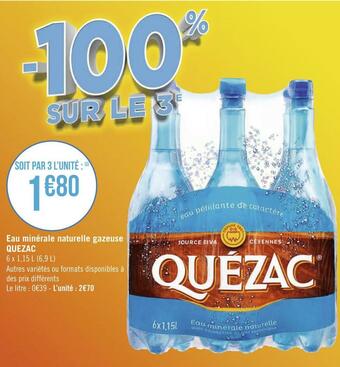 Géant Casino Quezac eau minérale naturelle gazeuse offre