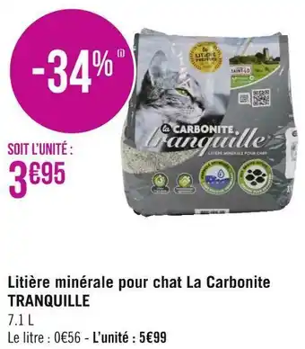 Géant Casino Tranquille litière minérale pour chat la carbonite offre