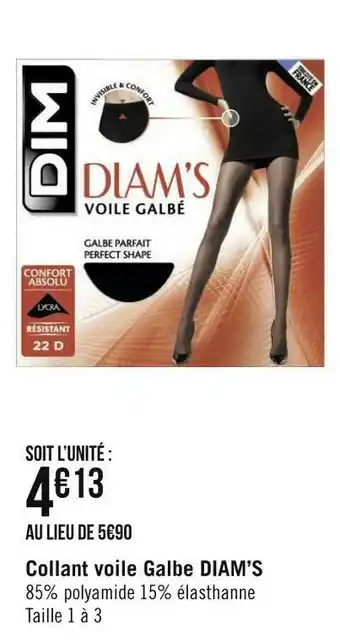 Géant Casino Diam’s collant voile galbe offre