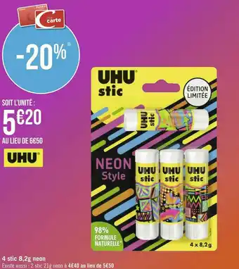 Uhu 4 stic 8,2g neon