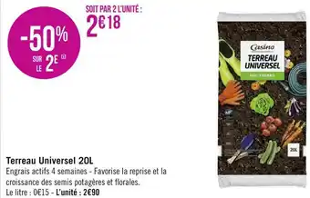 Géant Casino Casino terreau universel 20l offre