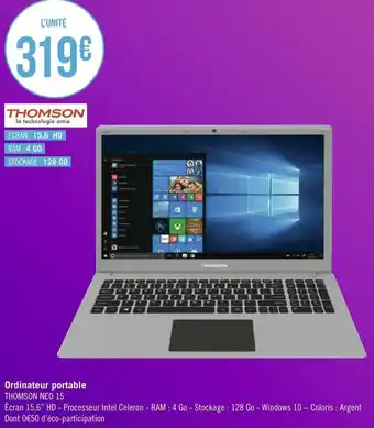 Géant Casino Thomson ordinateur portable offre