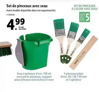 Lidl Set De Pinceaux Avec Seau offre