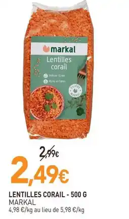 naturéO MARKAL Lentilles corail offre