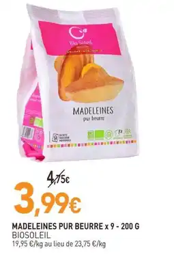 naturéO BIO SOLEIL MADELEINES offre