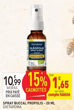 naturéO DIETAROMA SPRAY BUCCAL PROPOLIS offre