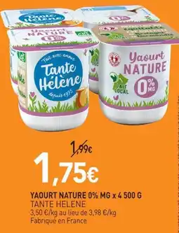 naturéO TANTE HELENE Yaourt NATURE 0% MG offre
