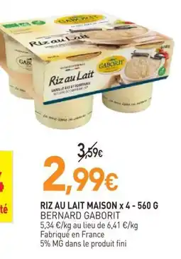 naturéO BERNARD GABORIT Riz au Lait offre