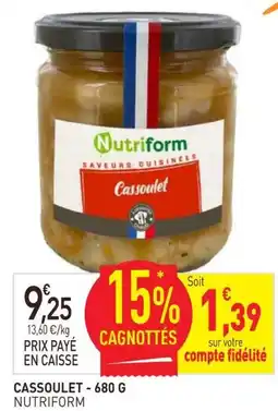 naturéO Nutriform Cassoulet offre