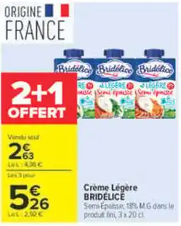 Carrefour Market BRIDÉLICE Crème Légère offre