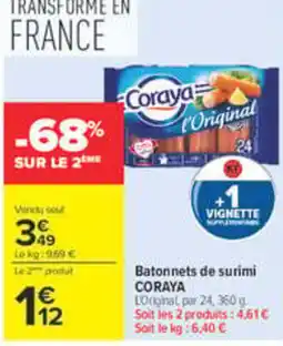 Carrefour Market Coraya Batonnet de surimi offre