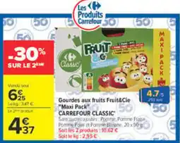 Carrefour Market Fruit&Cie Gourdes aux fruits offre