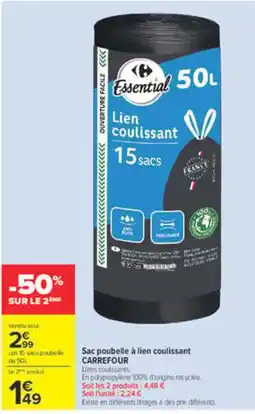 Carrefour Market Carrefour Sac poubelle à lien coulissant offre