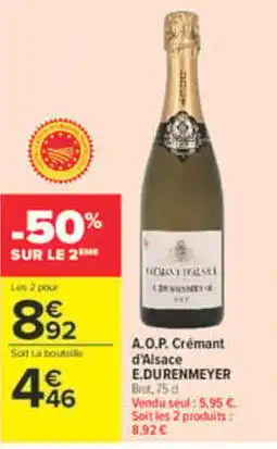 Carrefour Market E.DURENMEYER A.O.P. Crémant d'Alsace offre