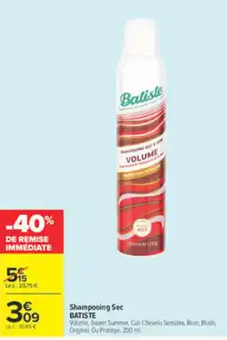 Carrefour Market Batiste shampooing sec offre
