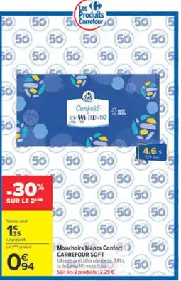 Carrefour Market Carrefour Soft mouchois blancs confort offre
