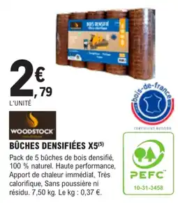E.Leclerc Brico WOODSTOCK BÛCHES DENSIFIÉES offre