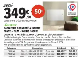 E.Leclerc Brico Sauter RADIATEUR CONNECTÉ À INERTIE offre