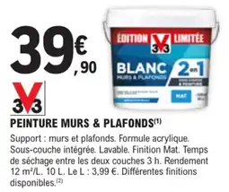 E.Leclerc Brico V33 PEINTURE MURS & PLAFONDS offre