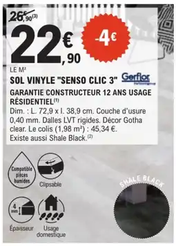 E.Leclerc Brico Gerflor SOL VINYLE "SENSO CLIC 3" offre