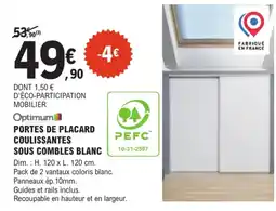 E.Leclerc Brico Optimum PORTES DE PLACARD COULISSANTES offre