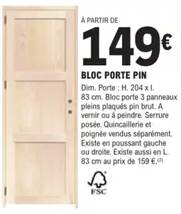 E.Leclerc Brico BLOC PORTE PIN offre