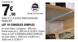 E.Leclerc Brico LOT 10 CONSOLES SIMPLES offre