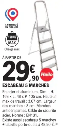E.Leclerc Brico Hailo ESCABEAU 5 MARCHES offre