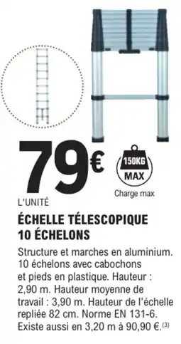 E.Leclerc Brico ÉCHELLE TÉLESCOPIQUE 10 ÉCHELONS offre
