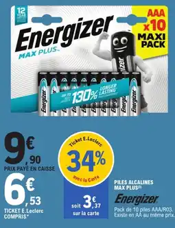 E.Leclerc Brico Energizer Piles alcalines offre