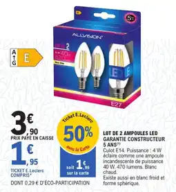 E.Leclerc Brico ALLVISION Ampoules LED offre