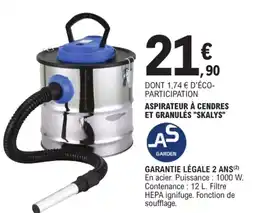 E.Leclerc Brico SKALYS Aspirateur à cendres et granulés offre
