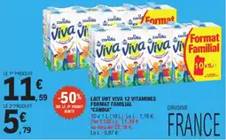 E.Leclerc Candia lait uht viva 12 vitamines format familial offre