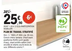 E.Leclerc Brico PLAN DE TRAVAIL STRATIFIÉ offre
