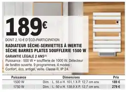 E.Leclerc Brico RADIATEUR SÈCHE-SERVIETTES À INERTIE offre