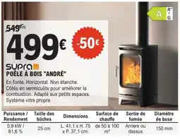 E.Leclerc Brico SUPRA SD POÊLE À BOIS "ANDRÉ" offre