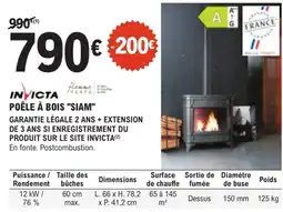 E.Leclerc Brico INVICTA POÊLE À BOIS "SIAM" offre