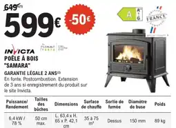 E.Leclerc Brico INVICTA POÊLE À BOIS "SAMARA" offre