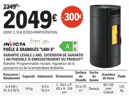 E.Leclerc Brico INVICTA POÊLE À GRANULÉS "LODI 6" offre