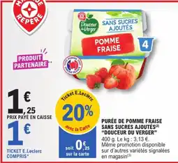 E.Leclerc Douceur du Verger Purée de pomme fraise offre