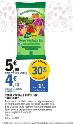 E.Leclerc Brico Bioflore Terre Végétale Bio offre
