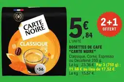 E.Leclerc CARTE NOIRE DOSETTES DE CAFÉ offre